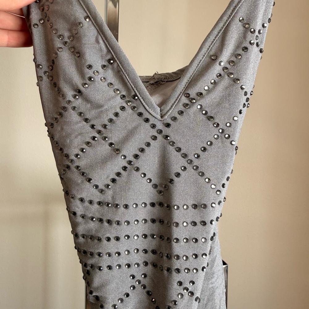 Windsor Gray Studded Bodysuit